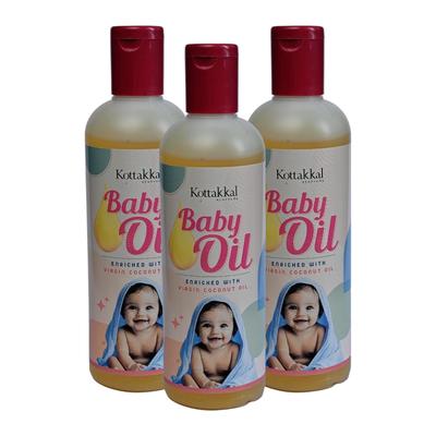 Kottakkal Ayurveda Babyöl 150 ml 3er-Pack – Kräutermassageöl für Neugeborene und Kleinkinder, Natürliche Hautpflege