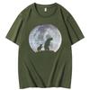 Summer Mens Short Sleeve Tee Cotton Tshirt Full Moon Grizzly Funny Graphic Tee New Arrival Goods Fashion Tops  Tshirt