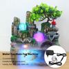   Water Fountain Ornament Mist Fog Maker Atomizer with 12 Lights Landscape Decoration