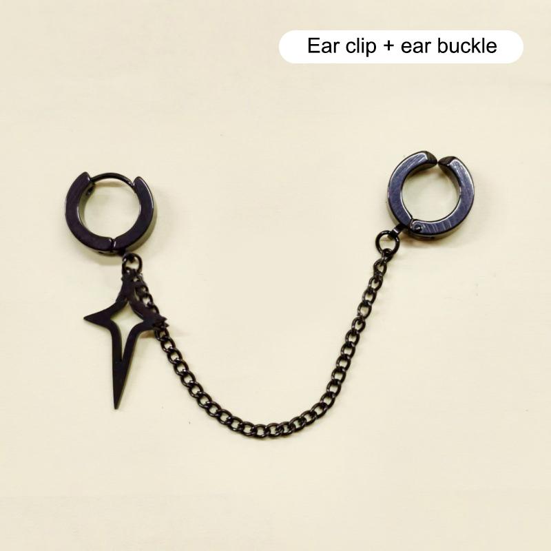 

2 шт. Минималистичные серьги для подростков, украшения для ушей без пирсинга, женские, мужские, ретро, панк, подвески в виде четырехконечных звезд, подарок