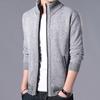 Herren Dickes Fleecegefüttertes Strickjacken-Sweatshirt mit Reißverschluss