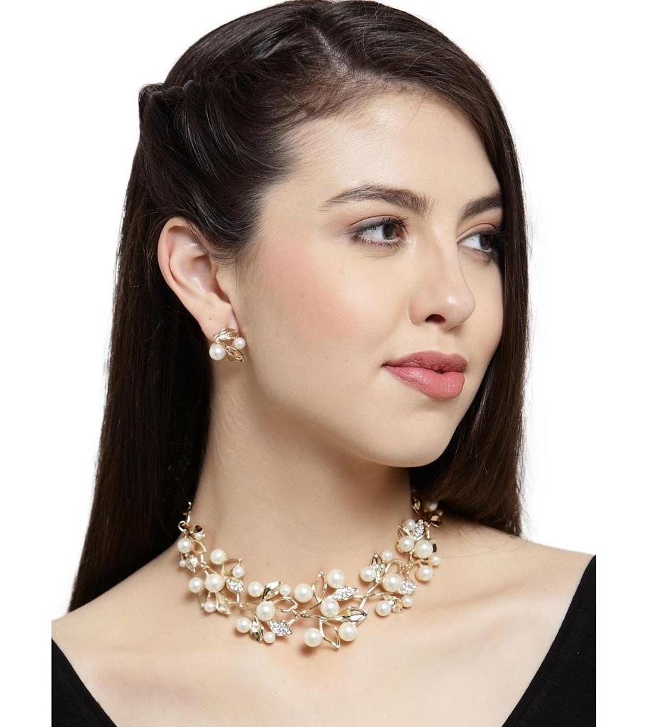 18k Gold & Silver Plated Pearl Jewellery Set | Latest Stylish Design Fancy Traditional Necklace Sets