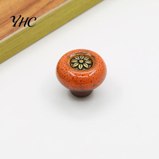 Cabinet Knobs Vintage Flower Carving Anti-rust Home Smooth Drawer Pulls Improvement Leopard Round Handle for Wardrobe