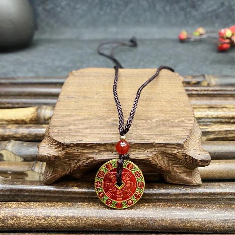 Vietnamesischer Sandgold Buddha Anhänger: Vergoldetes Maitreya Flammen Design