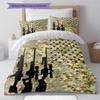 Camouflage Pattern Bedding Quilt Set Quilt Cover Pillowcase Home Decoration Gift (1 * duvet cover + 2 * pillowcase, without core)