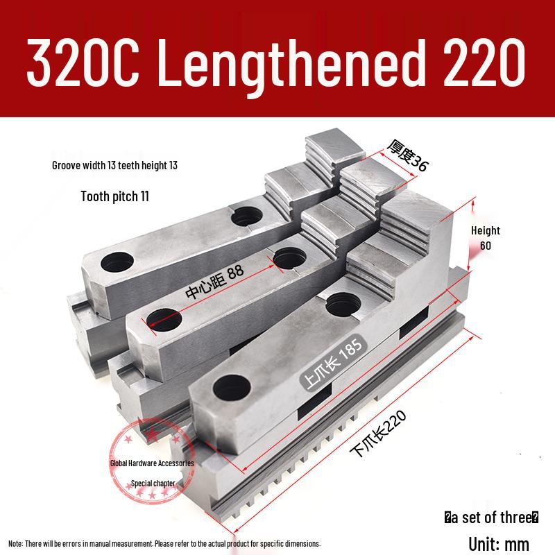 250mm & 500mm Extended Three-Jaw Chuck with Adjustable Jaws