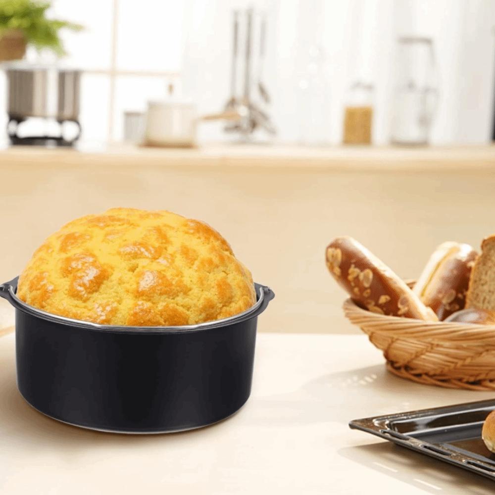 6/7/8/9 Inch Round Cake Mold Carbon Steel Air Fryer Pot Air Fryer Baking Pan Set  Roast Chicken