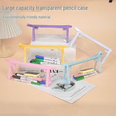 Umweltfreundliches durchsichtiges PVC-Federmäppchen: Großes Fassungsvermögen, Minimalistisches Design für Grundschul- bis Oberschüler