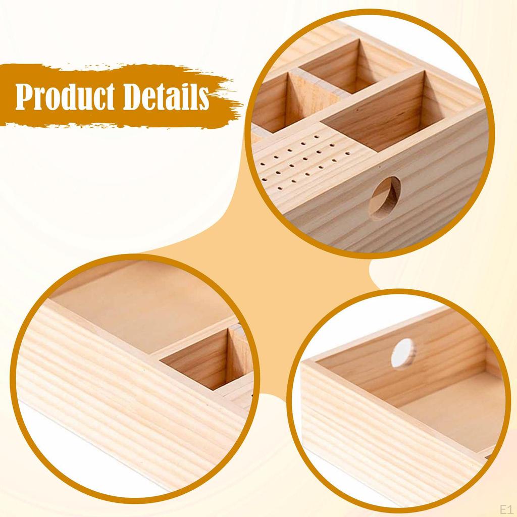 Wooden Nail Art Storage Box Display Organizer Accessories Professional Lightweight Salon Portable
