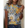 Summer Flower 3D Printing Fashion Street Trend T-Shirts Casual Loose Short Sleeve Round Neck Women's T-Shirts