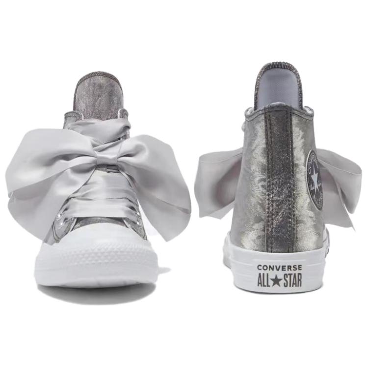 Converse All Star Fashion Comfortable Non-Slip Wear-Resistant High-Top Skate Shoes Unisex Sneakers Silver A12773C