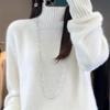 2024 Autumn/Winter Women’s Chic Wool Sweater, Slimming & Versatile, Half-High Neck, Loose Fit, Thickened Base Layer