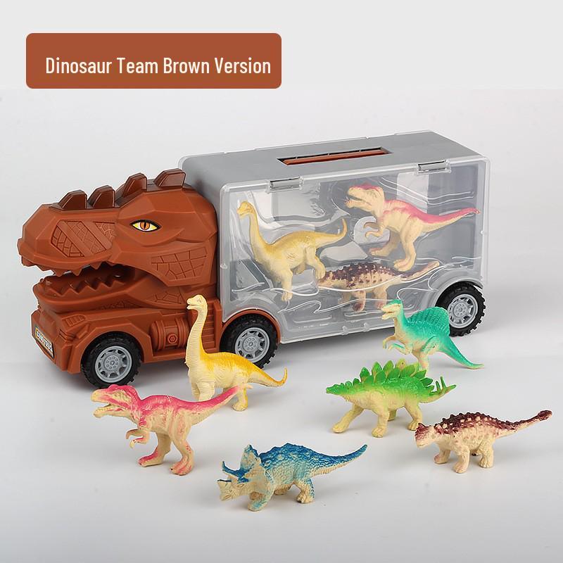 Dinosaur Truck Toy Storage & Transport Set with Alloy Car for Kids