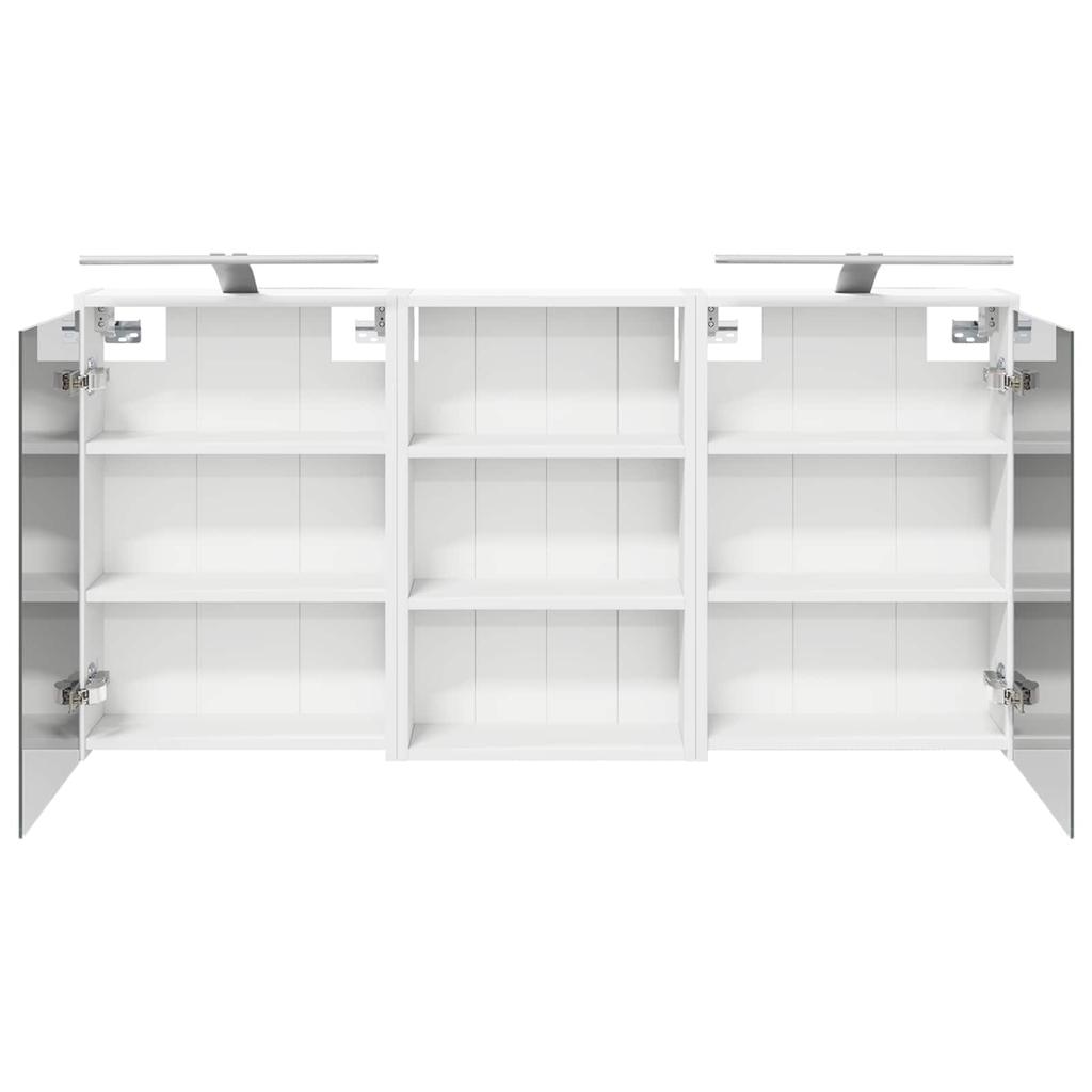 Bathroom Cabinet Set 3 Pcs 126 X 16 X 62.5 Cm Engineered Wood