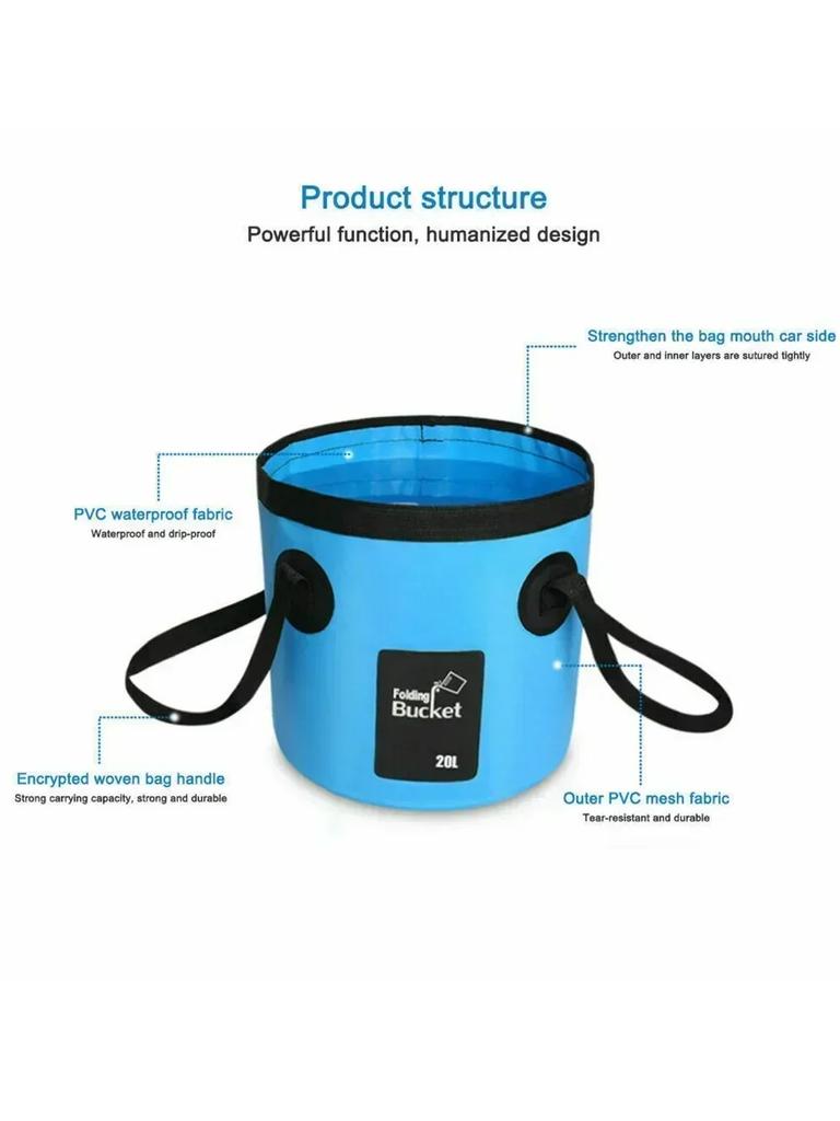 12L Portable Foldable Water Bucket Fishing Bucket Folding Water Container for Travelling Camping Hiking Fishing Washing