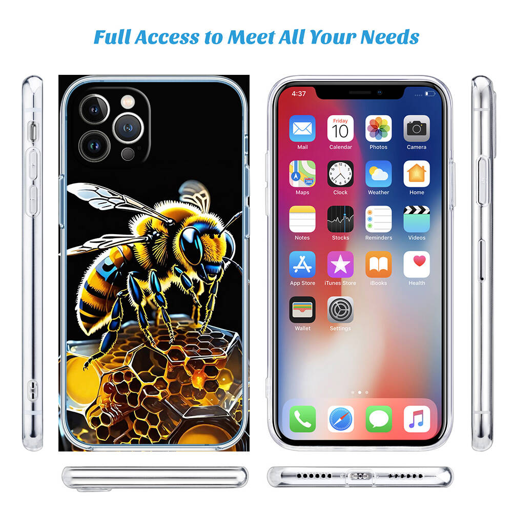 Art Bees Cartoon Phone Case for Motorola G14 G15 G24 G30 G31 G32 G34 G41 G42 G51 G52 G50 G60S G60 G62 G72 G71 G73 G84 G85 G200 E32