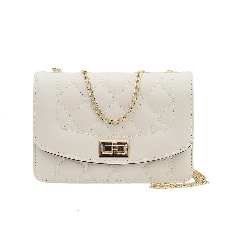

New Fashion Chain Bag Women Crossbody Bag Fashionable Single Shoulder Cover Lock Small Square Bag Elegant and Simpleshoulder Bag