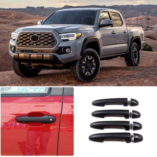 Matte Black Exterior Door Handle Cover Trim For Toyota Tacoma 2016-