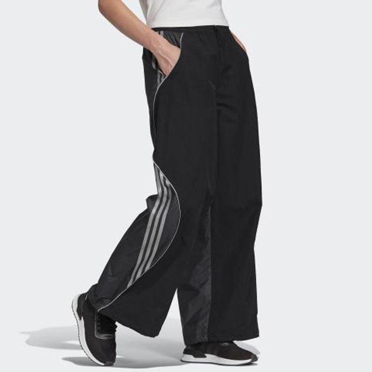 Adidas Originals Reflective Stripe Drawstring Track Pants Women Bottoms Black FM1968