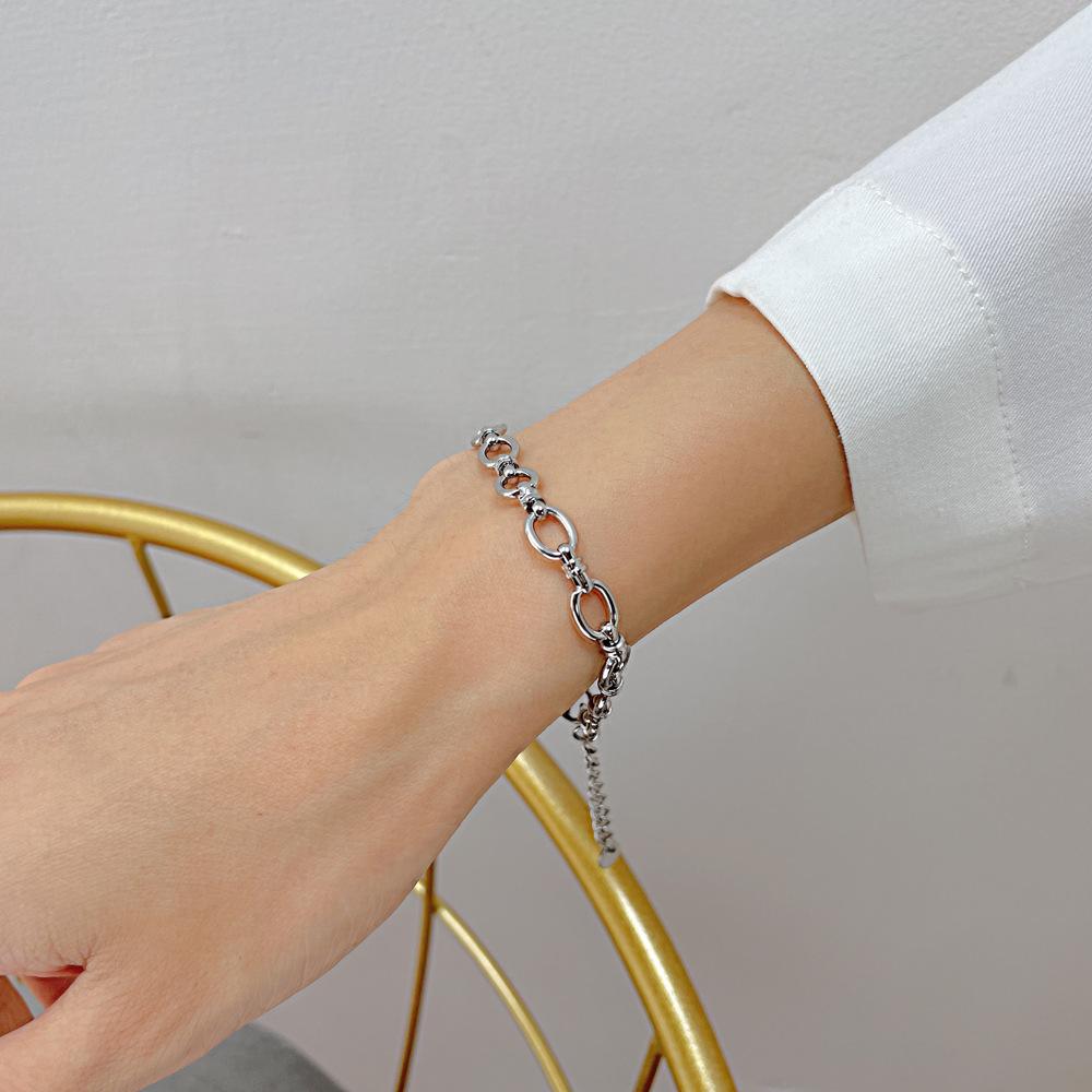 OPK Bracelet en acier titane simple pour femme