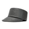 Internet celebrity pu leather cap children autumn and winter big head circumference show face small warm flat top hat equestrian hat knight hat men