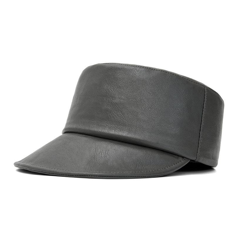Internet celebrity pu leather cap children autumn and winter big head circumference show face small warm flat top hat equestrian hat knight hat men