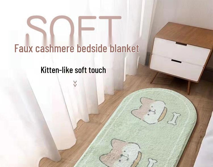 Cartoon Style Bedside Rug: Bay Window Foot Pad, Lazy Sofa Floor Mat, Dirt-Resistant, Easy-Clean Carpet for Living Room