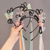 Diadema de Cinta de Mariposa Estilo Chino Borla para Niñas Tocados Hanfu Pelucas Aro para el Pelo Trenzado Fiesta