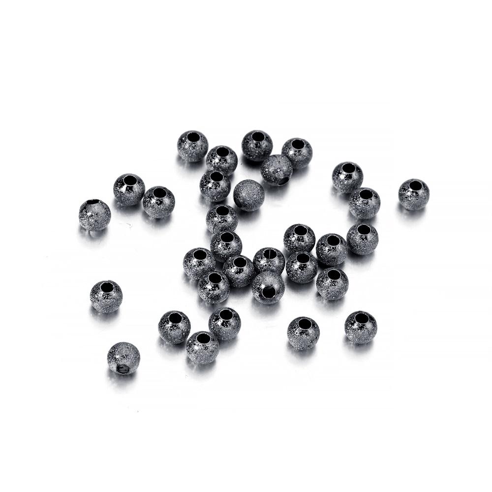 100pcs/Lot 4-12mm Round Copper Matte Loose Spacer Beads Frosted Ball End Seed Supplies For DIY Necklace Bracelet Jewelry Finding