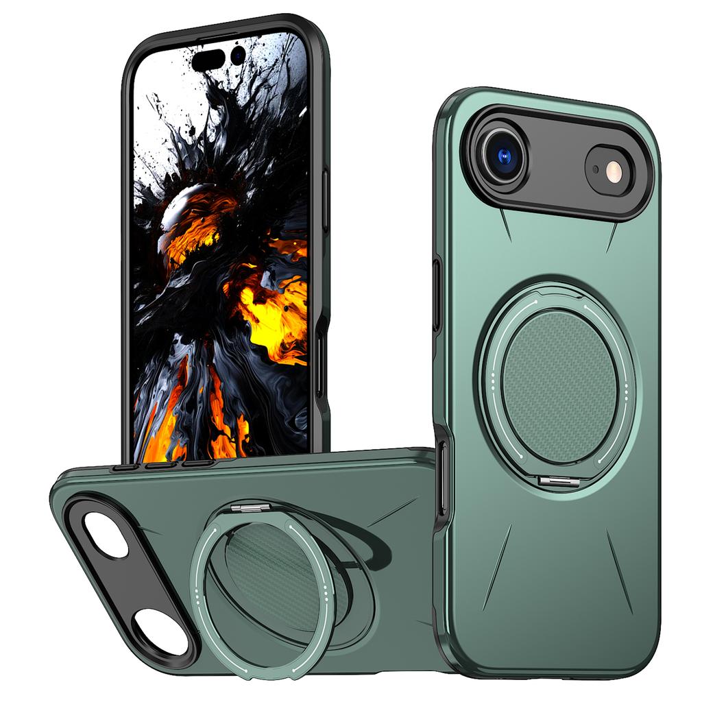 Armor Shockproof Magnetic 360° Rotating Bracket Phone Case For iPhone 17 Air 16 15 14 Plus 13 12 Pro Max For Magsafe Hard Cover