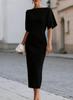 Autumn, elegant temperament, waist and thin medium and long dresses for women