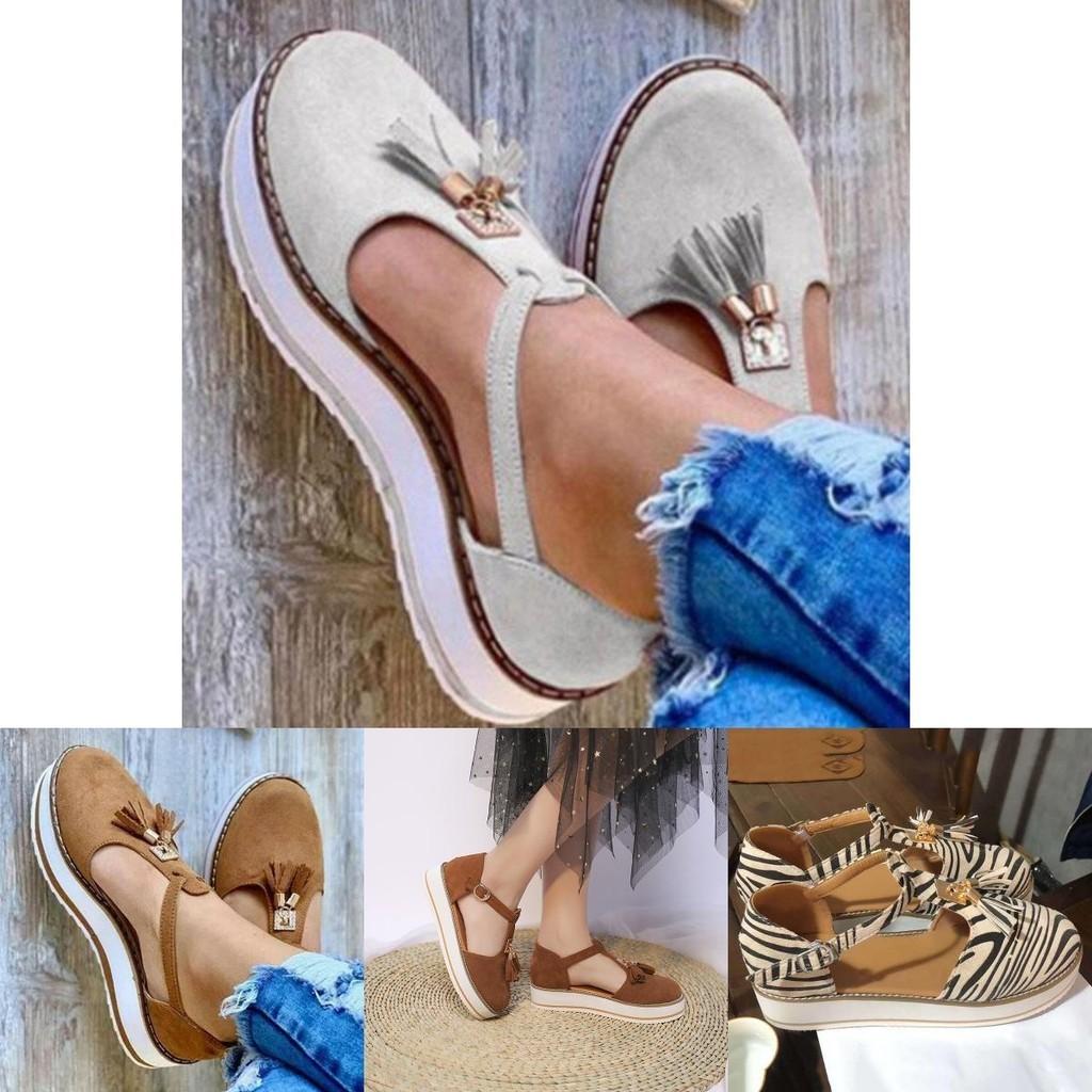 Comfortable Women Tassel Round Toe Shoes Casual Flats With Breathable Material
