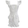 Maid Style Apron with Delicate Ruffle Edging Breathable Polyester Maid Costume Apron for Role Play and Daily Chores