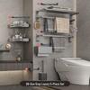 TLXT Gunmetal Gray Space Aluminum Wall-Mounted Towel Rack & Bathroom Organizer
