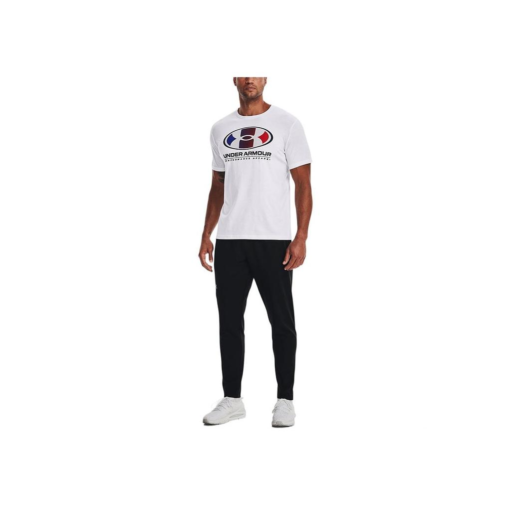 Under Armour Logo Print Crew Neck T-Shirt Men Tops White 1361676-100