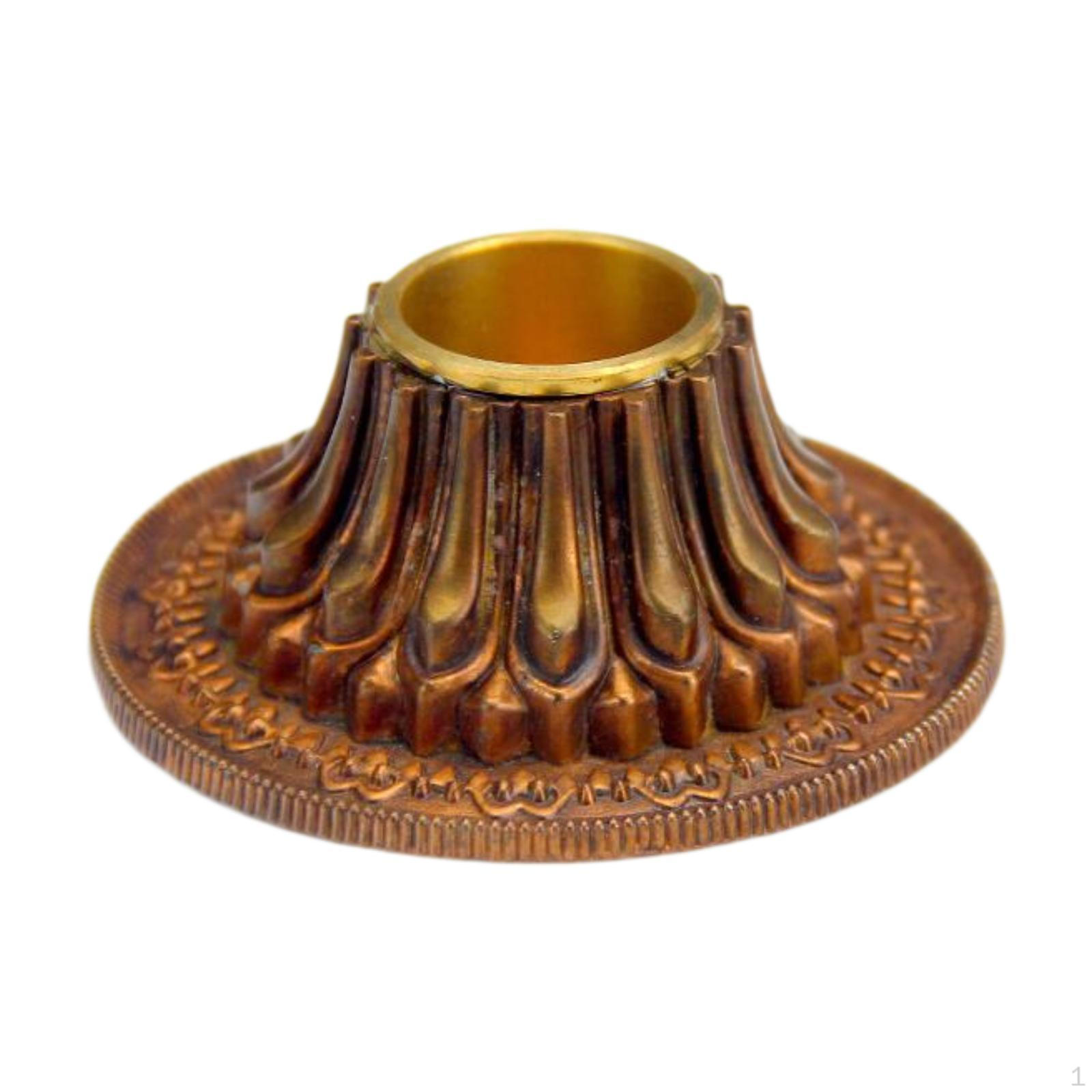 

Buddhist Prayer Wheel Base Decorative Sculpture Brass (No Wheel) Lotus Ornament for