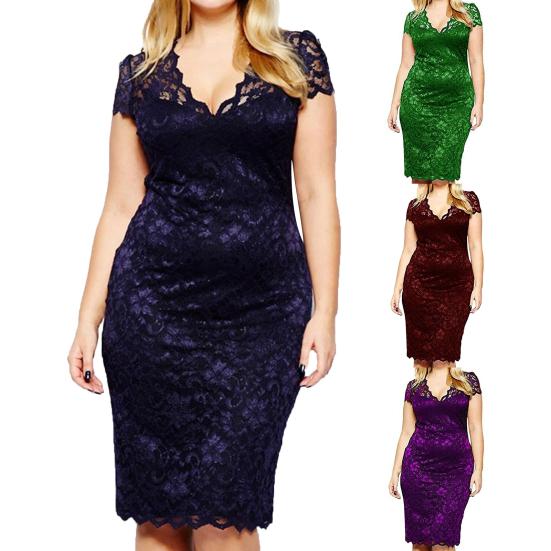 Dámské úzké midi šaty s výstřihem do V a květinovým vzorem, sexy krajkové šaty s průstřihy pro každodenní nošení