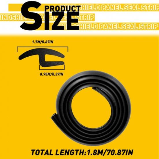 Car Front Windshield Panel Rubber Seal Strip Sealed Moulding Trim Accessories