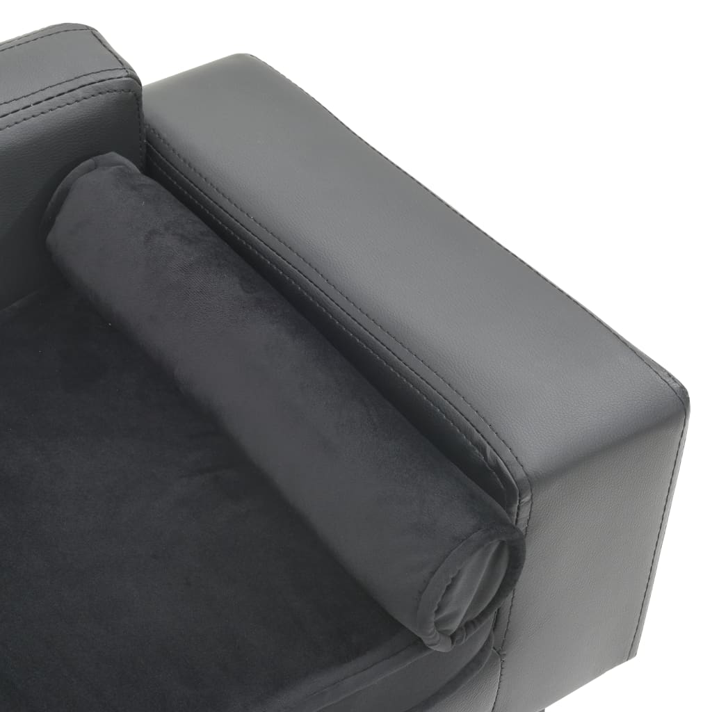 Pet Sofa Gray 81x43x31 cm Plush and Faux Leather
