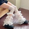 Ruffled Lace Mesh Leg Warmers Soft Stretchy Sweet Socks Stockings Hosiery with Delicate Stitching Comfortable Fit Stylish Design