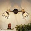 Indoor Wall Applique - NETTLIFE - Vintage Wall Lamp (E14) - Black/Gold - Metal - 350° Swivel