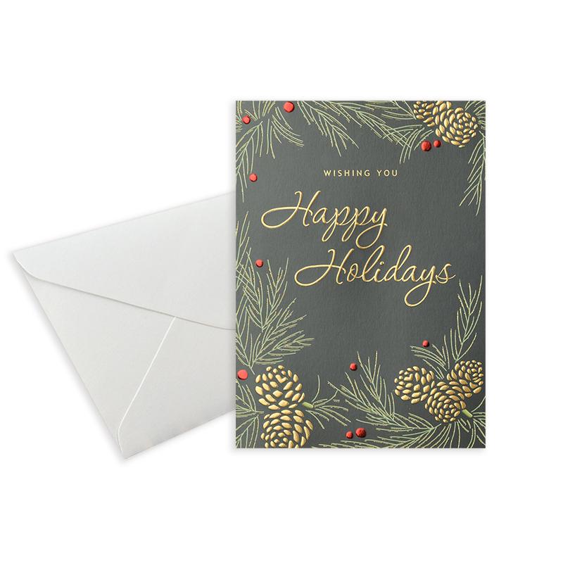Custom Christmas & Thanksgiving Greeting Card: Creative Folded Hot Stamping Design