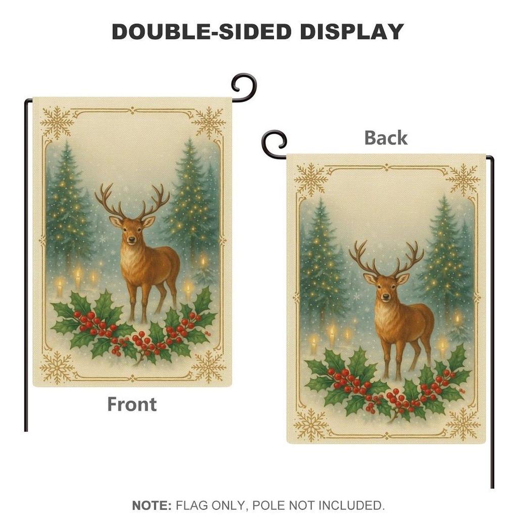 Nordik Yılbaşı Bahçe Bayrağı Keten Dış Mekan Avlu Dekorasyon Bayrakları Ev