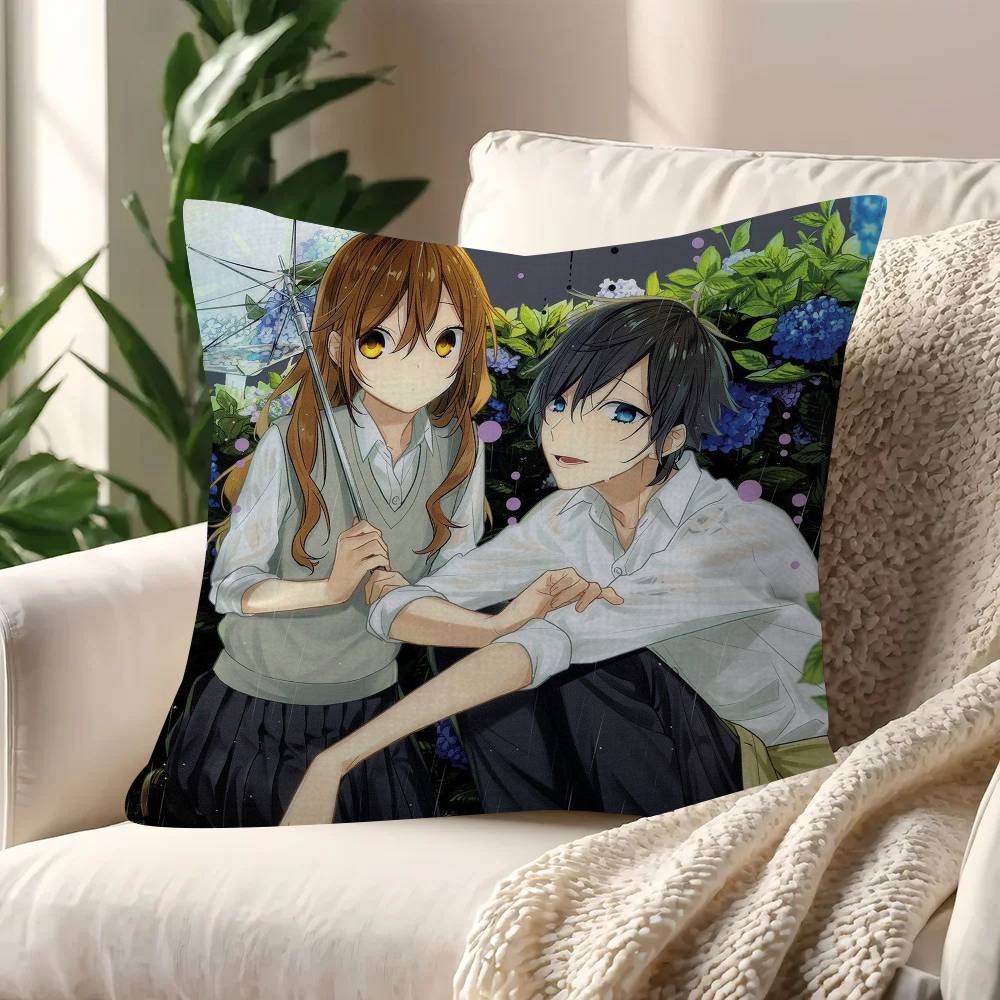 Hot Japanese Anime H-Horimiya Office Cushion Pillowcase Car Cushion Cover45X45Cm Lumbar Pillowcase Sofa Pillowcover