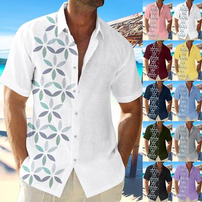 Hawaiian Shirt For Men, Men's Vintage Button Down Bowling Shirts Short Sleeve Summer Beach Shirt