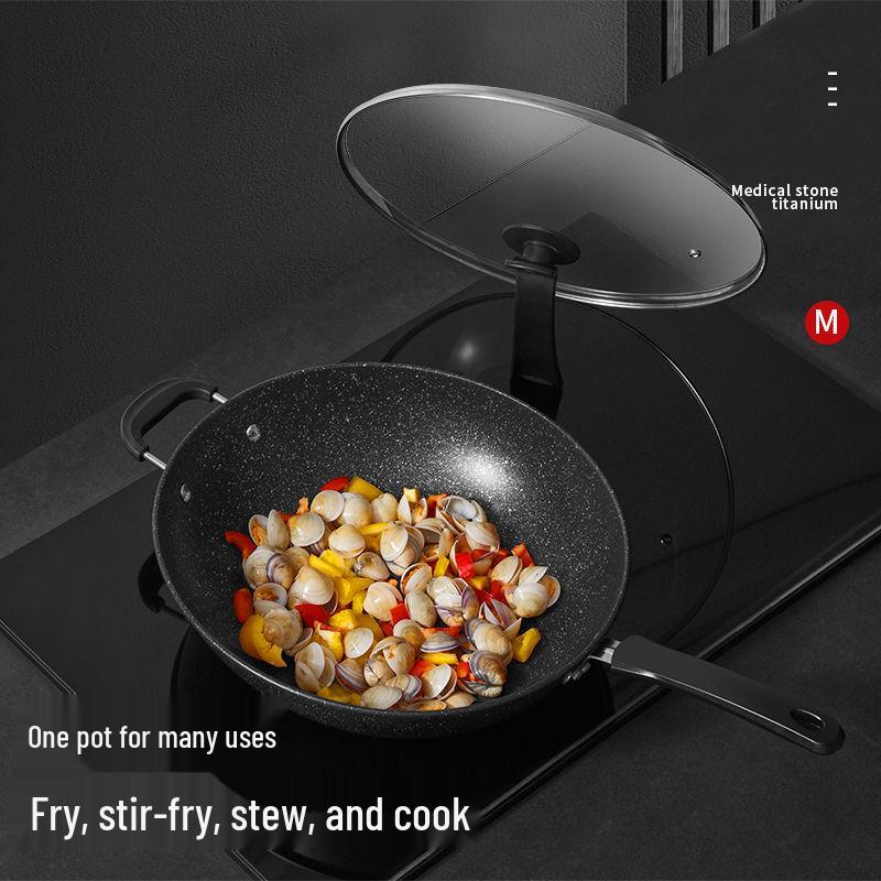 Sartén Multifuncional Antiadherente de Piedra Maifan para Cocinas de Gas e Inducción