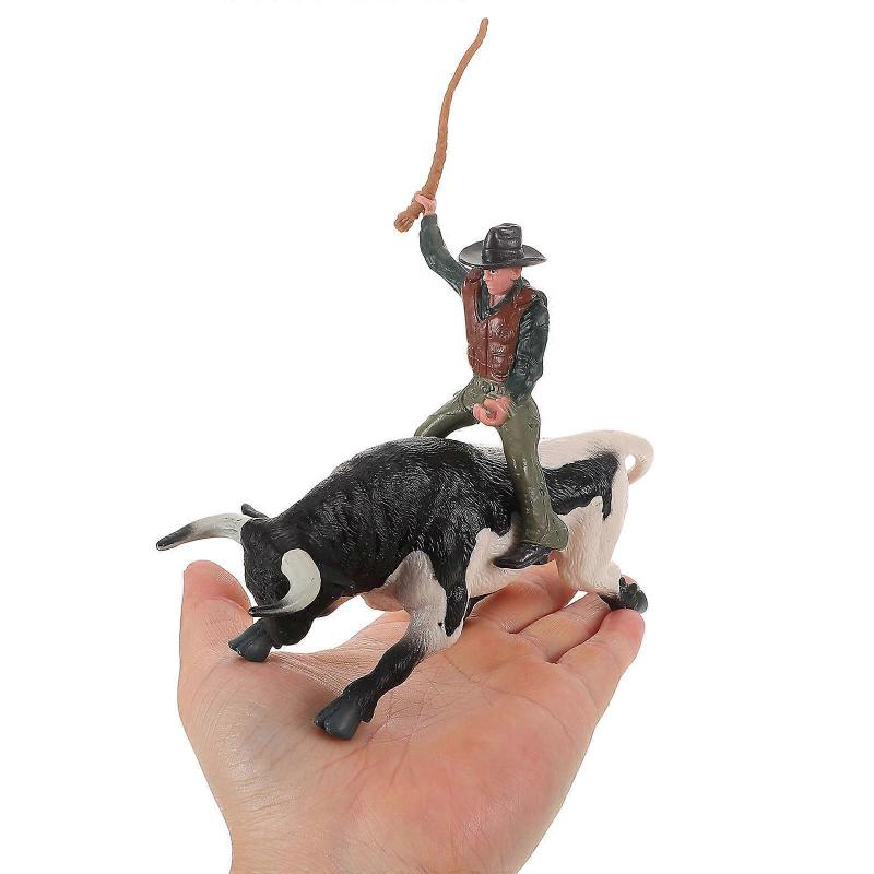 1 Sada Model Býčích Zápasů Kovboj Španělské Býčí Zápasy Hračky Realistická Figurka Kovboje Býka Hračka