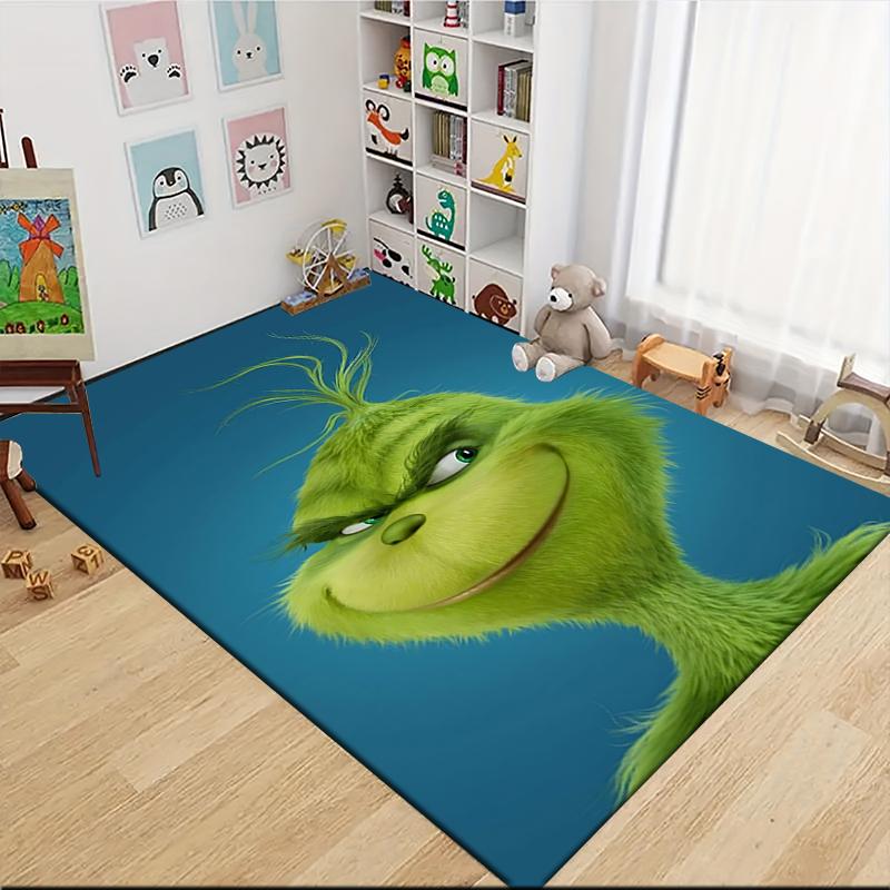 Grinch Christmas Spirit Carpet Rug Soft Washable Antislip Home Living Room Sofa Mats Personalized Christmas Rug