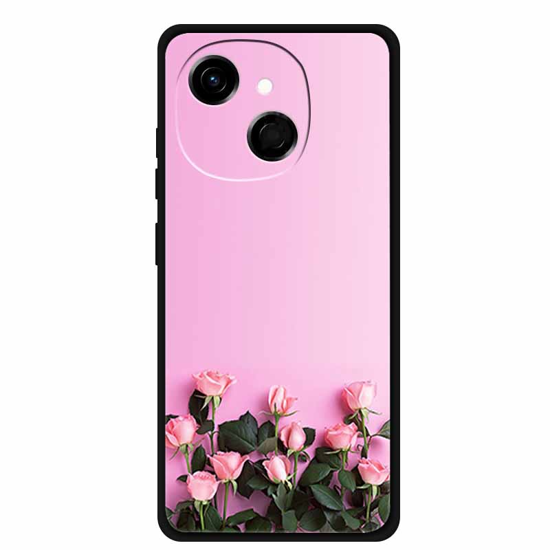 For Tecno Spark 40C Case Soft Black TPU Silicone Back Shockproof Cover for Tecno Spark40C 40 C Case Pop 10 Pro Butterfly Funda