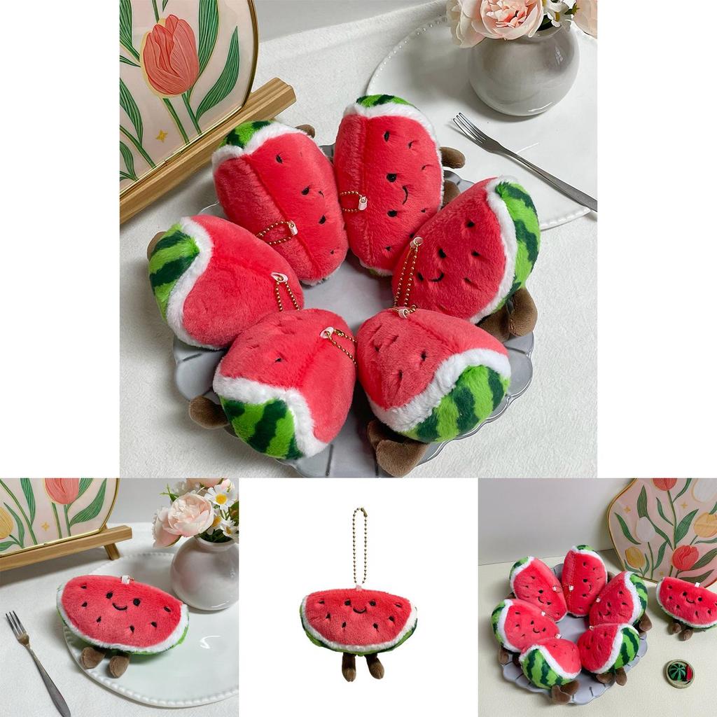 Cute Watermelon Plush Keychain With Pp Cotton Filling For Bag Decoration And Collectors